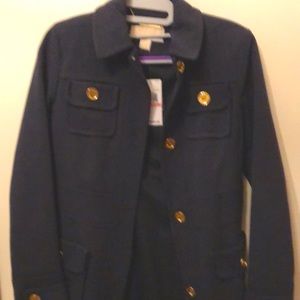 Gorgeous, stylish Michael Kors dark navy blue trench coat.